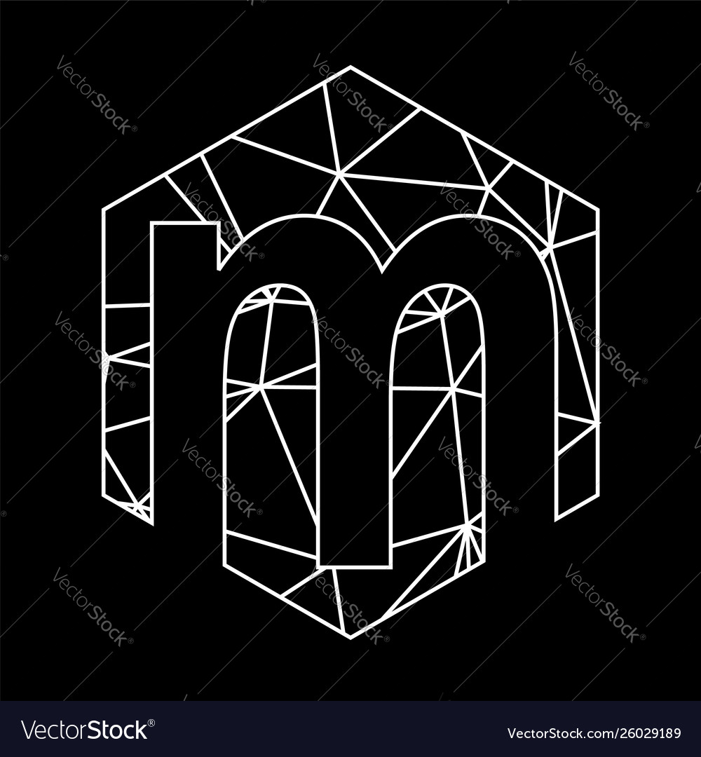 M geometric triangle blockchain font