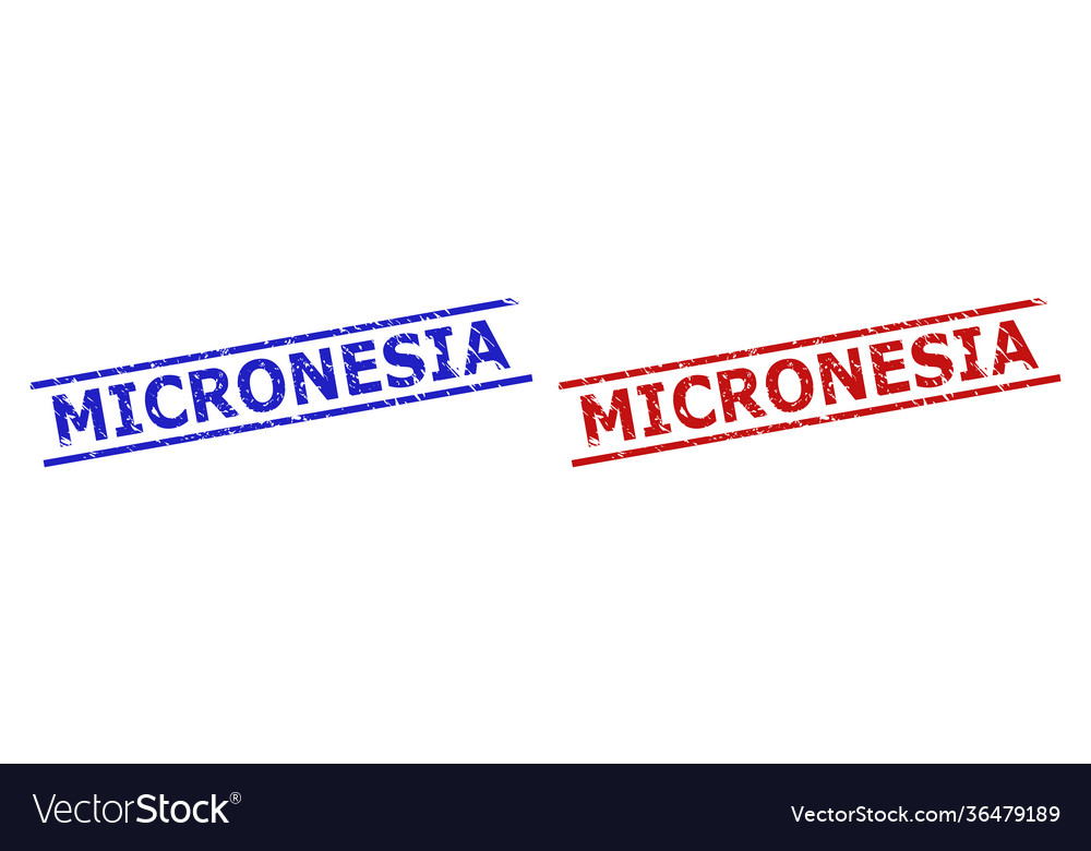 Micronesia seals with grunge style and parallel