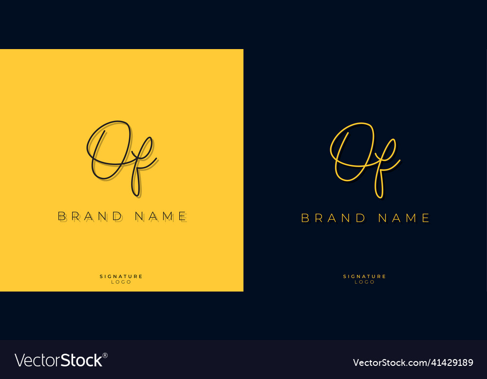 Minimal line art letters of signature logo