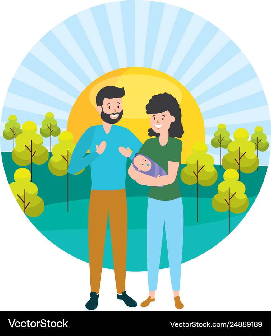 Mom dad and baby Royalty Free Vector Image - VectorStock