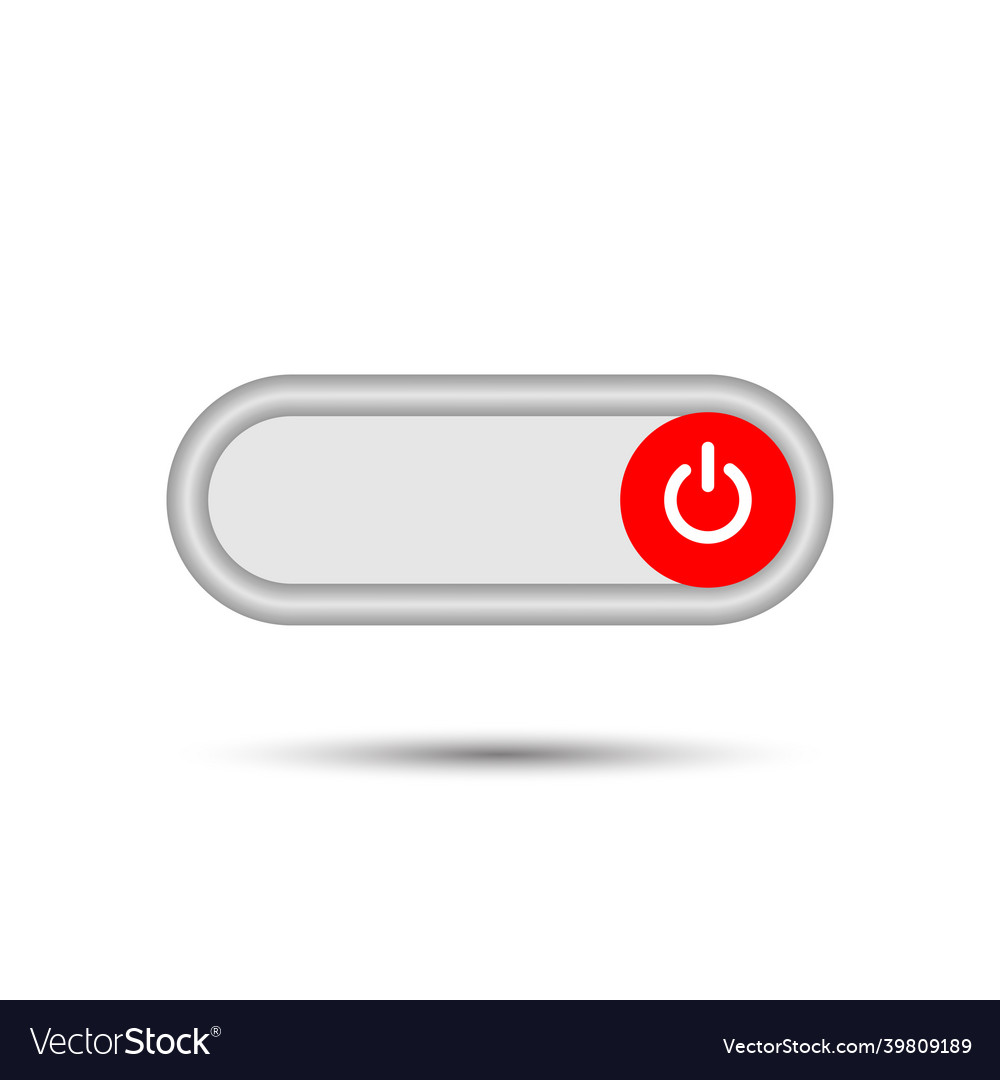 On off slider style power buttons with grey Vector Image On off slider style power buttons with grey