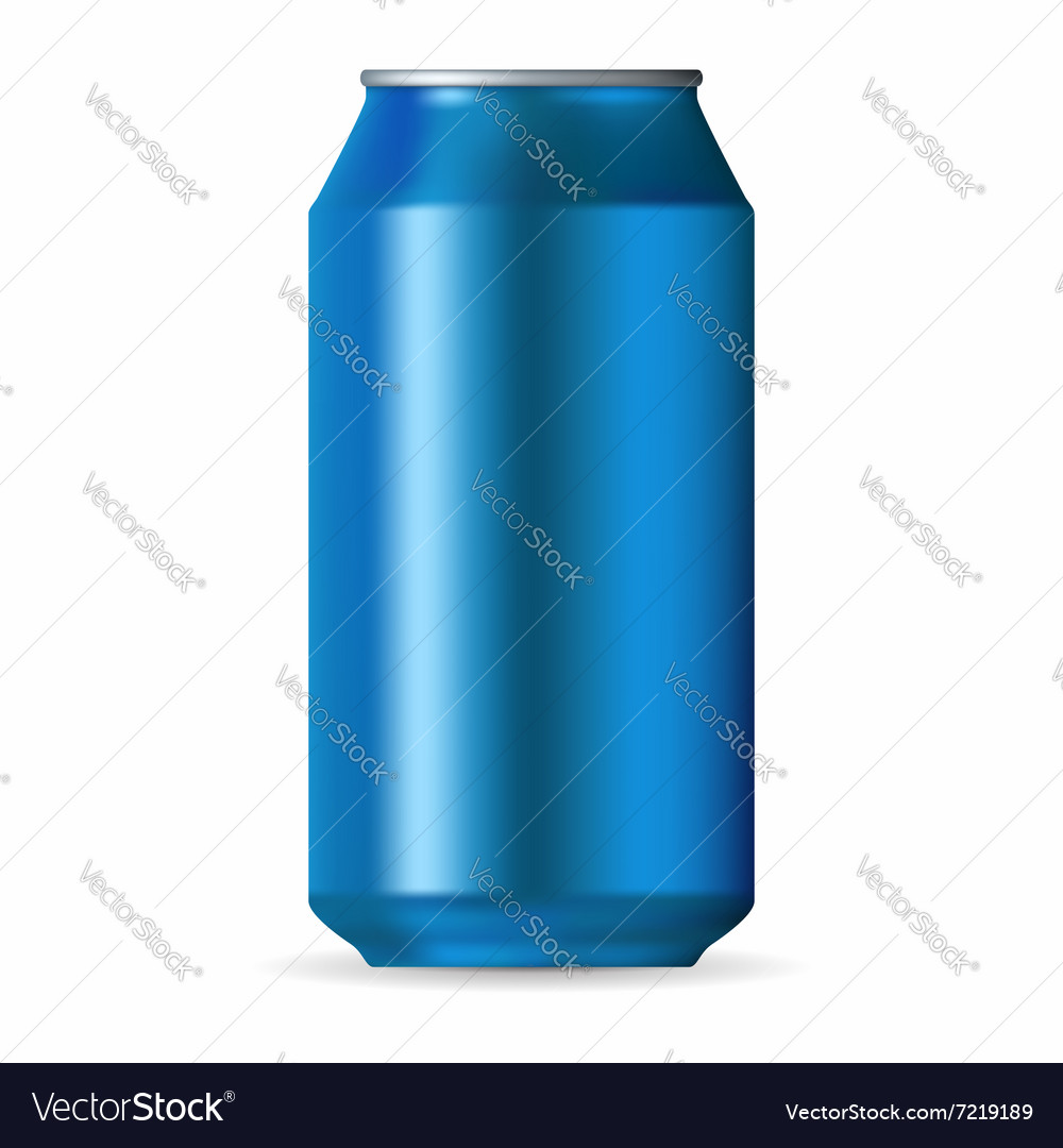 Realistic blue aluminum can Royalty Free Vector Image