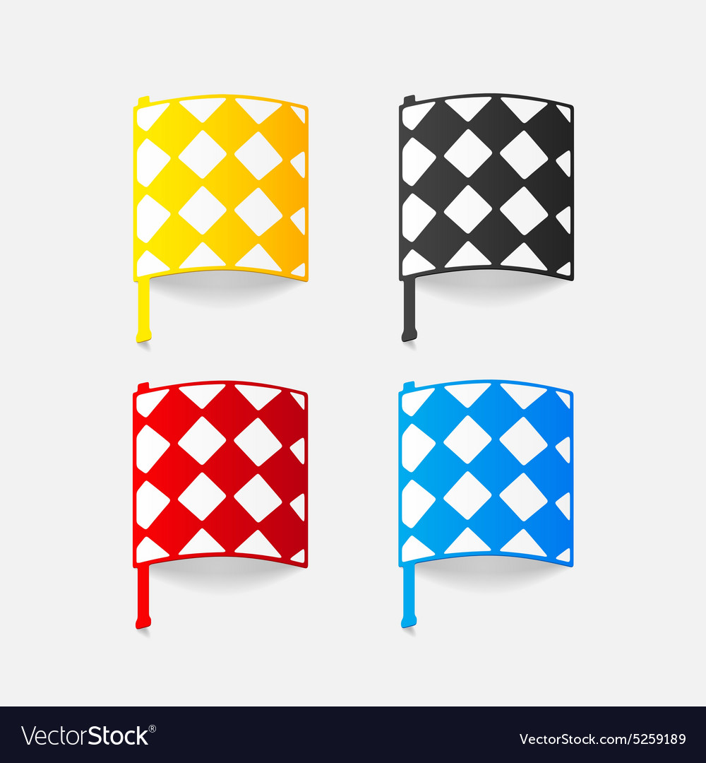 Realistic design element linesman flag