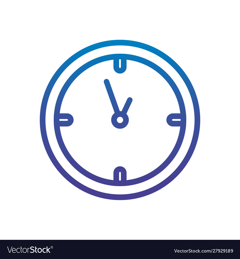 Round clock time office line gradient design