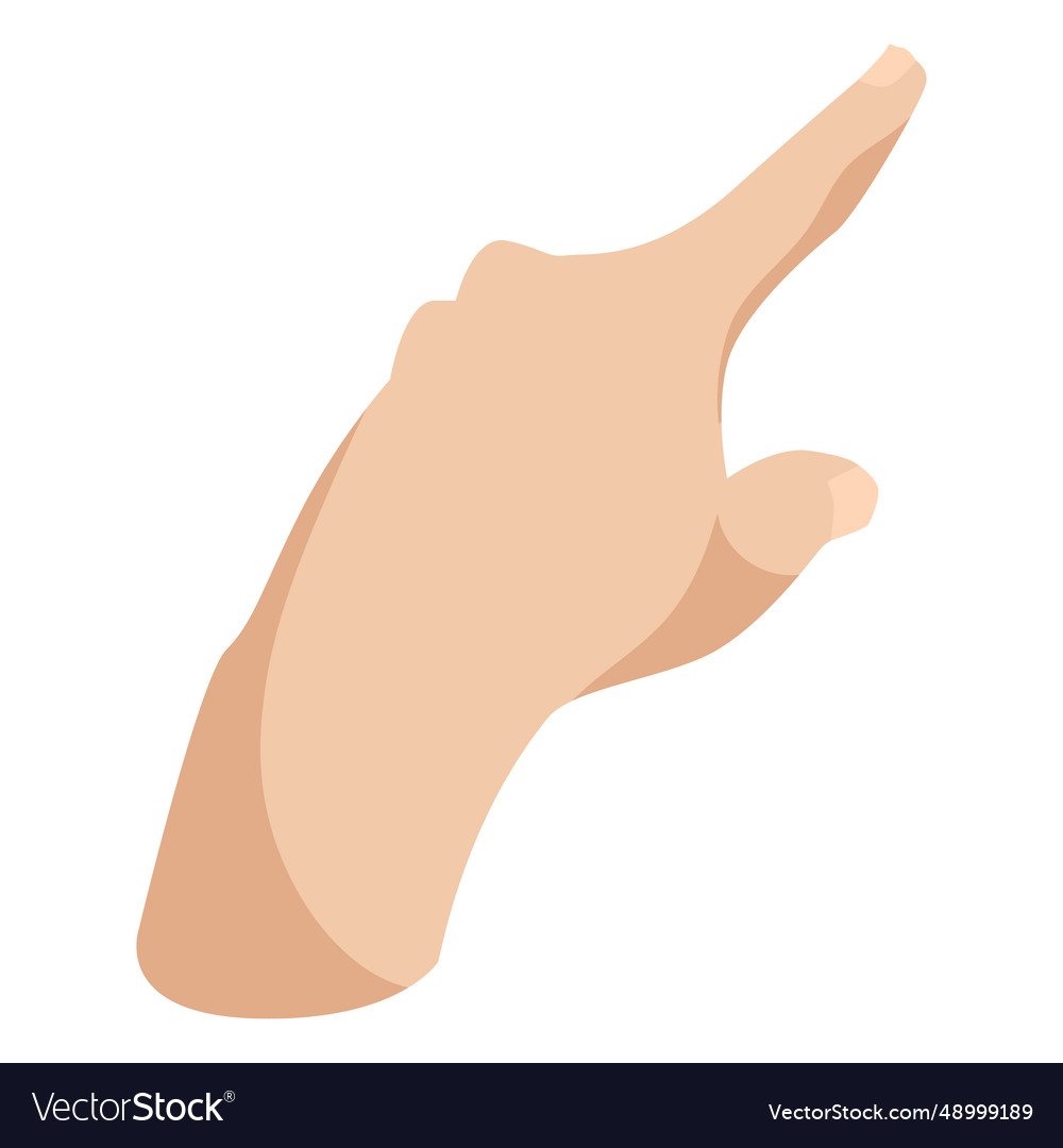 Simple left semi flat pointing hand sign Vector Image