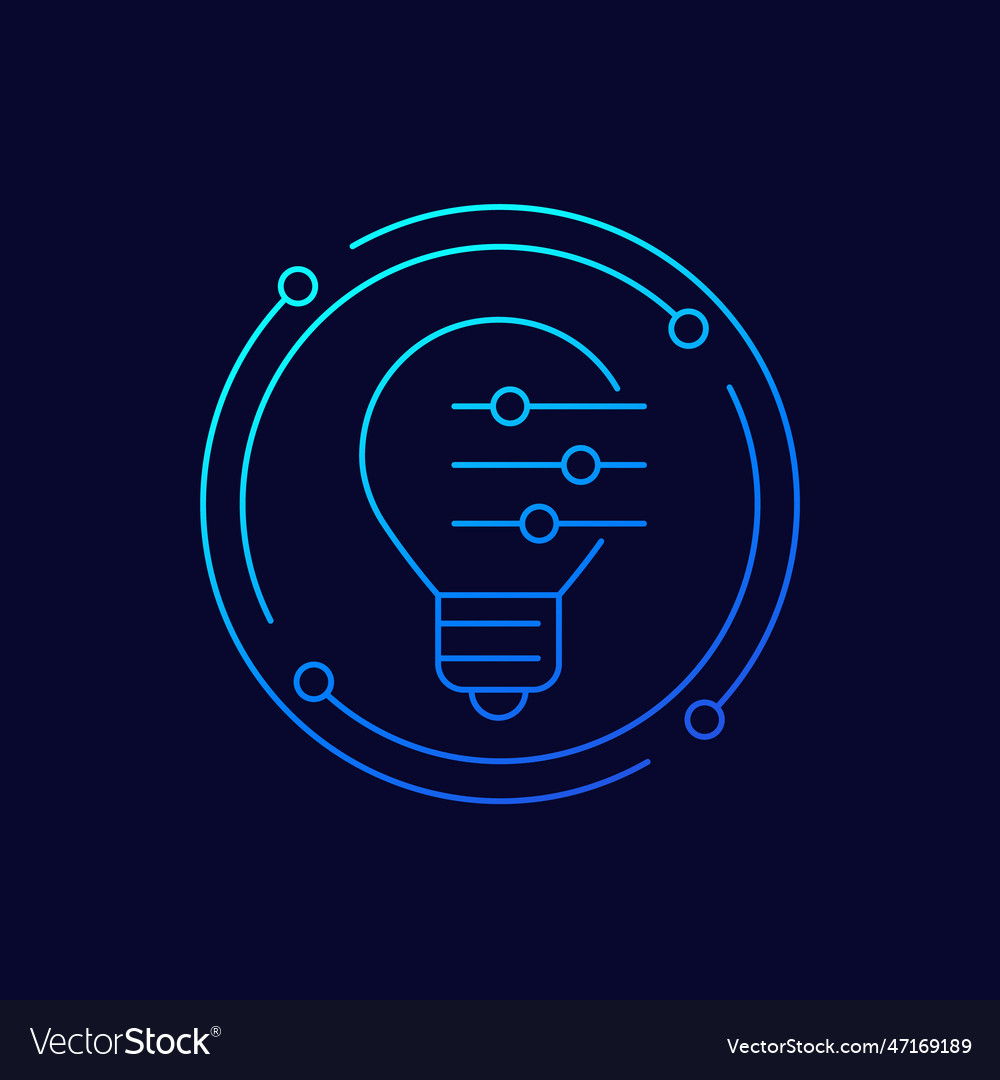 Smart led light control icon linear design