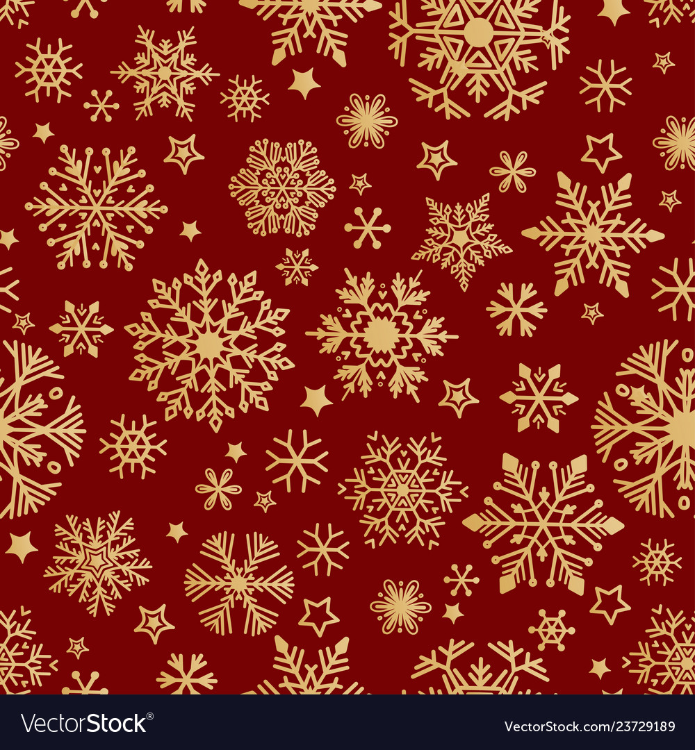 Snow pattern on red background