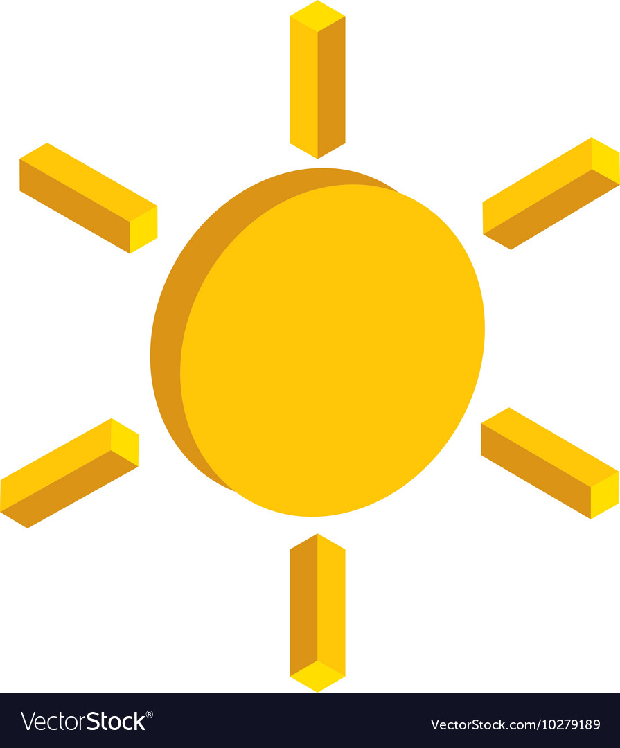 Sun isometric isolated icon