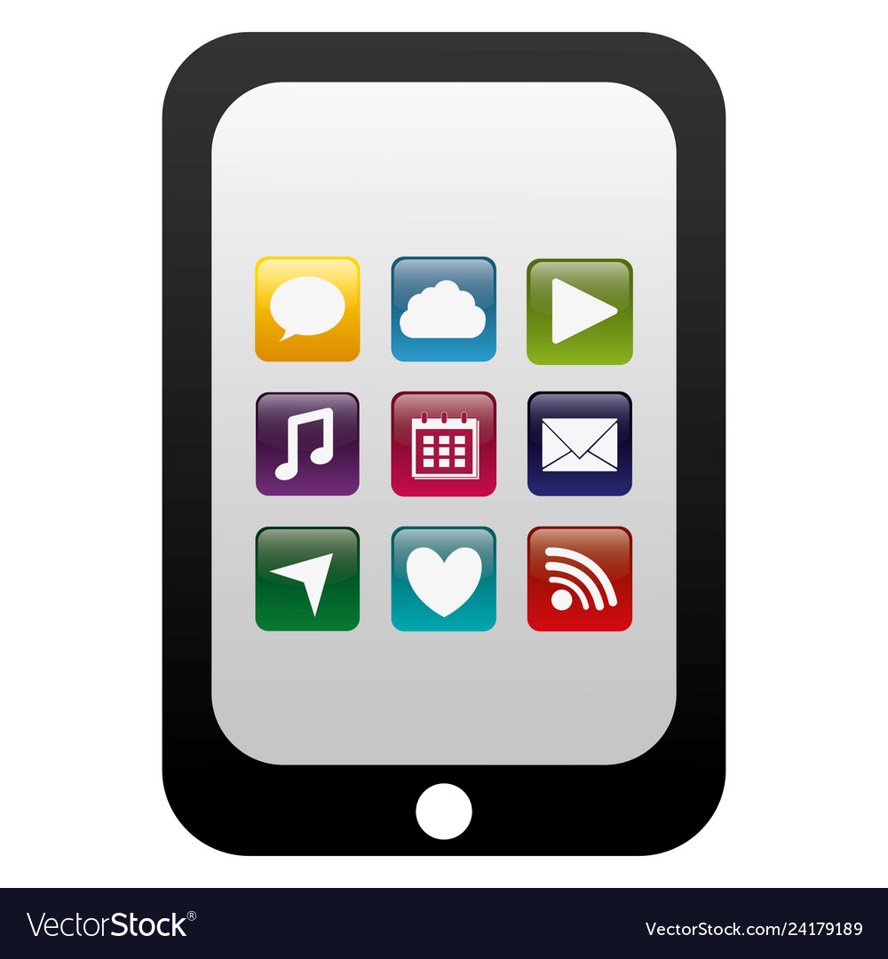 Tablet with applications menu vector image Tablet with applications menu