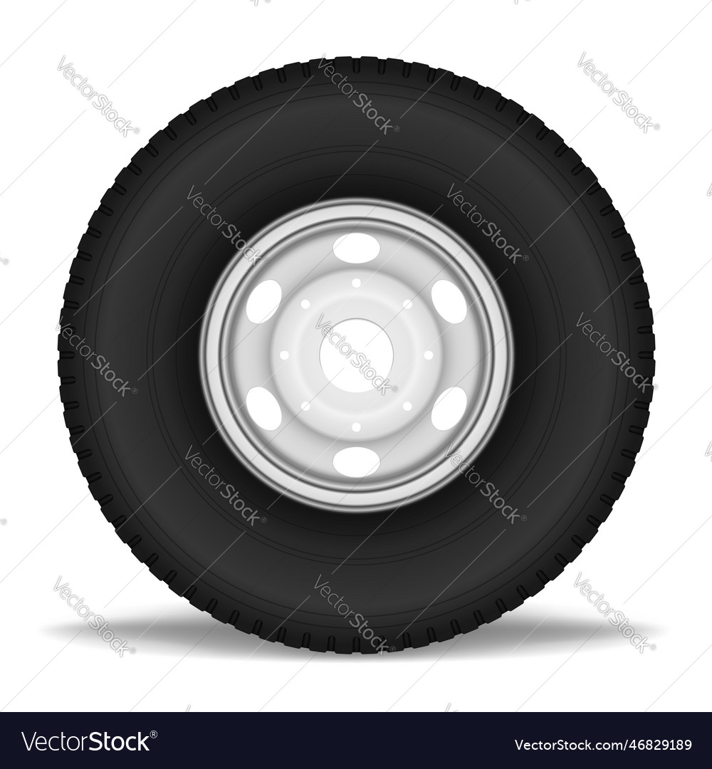 Truck front wheel isolated on white background Vector Image