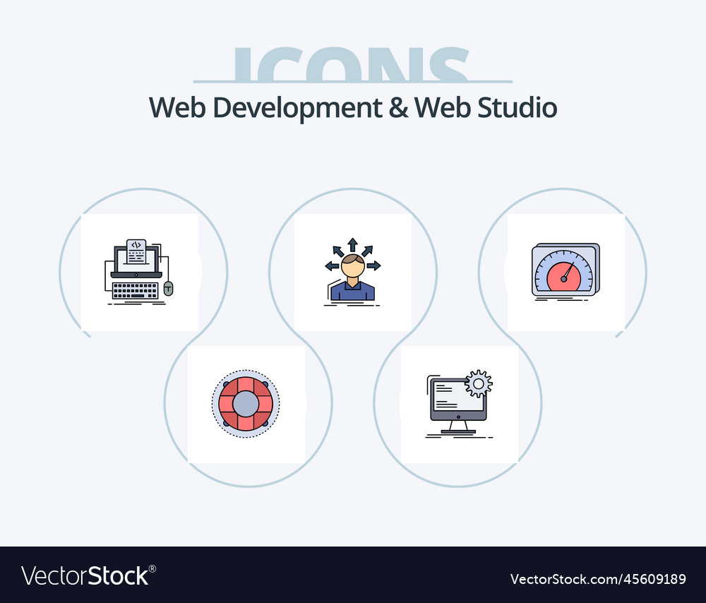Web development and studio line filled icon
