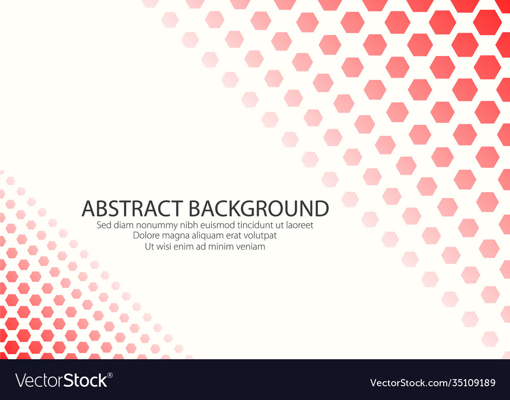White background with red color hexagonal shape vector image White background with red color hexagonal shape