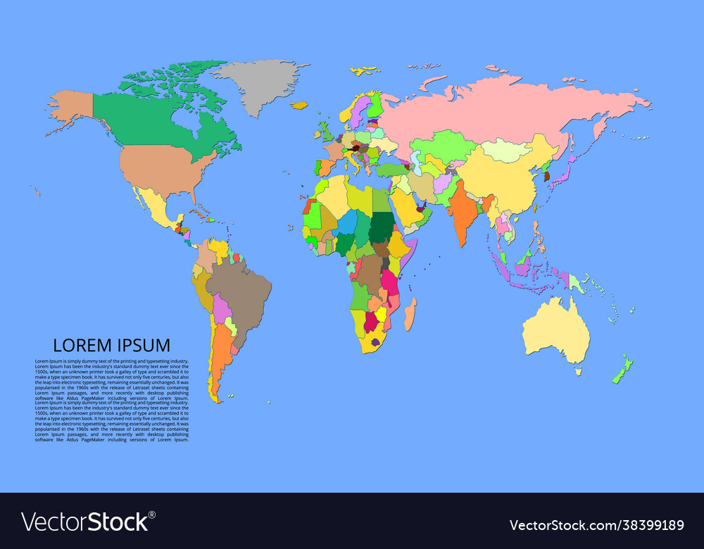 World map color image a global