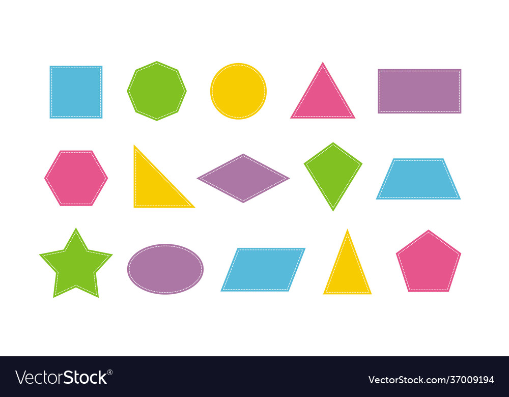 2d Basic Geometric Shapes Royalty Free Vector Image