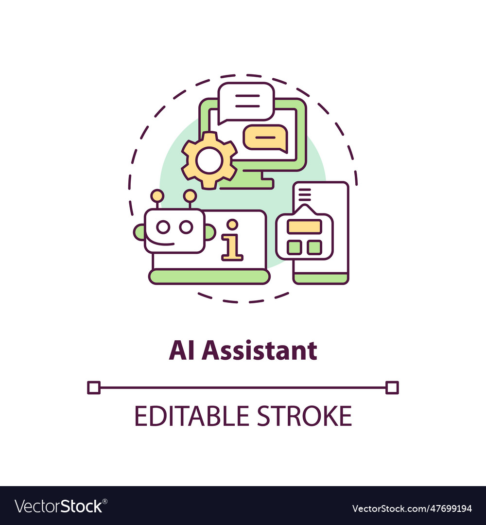 Ai assistant multicolor concept icon Royalty Free Vector