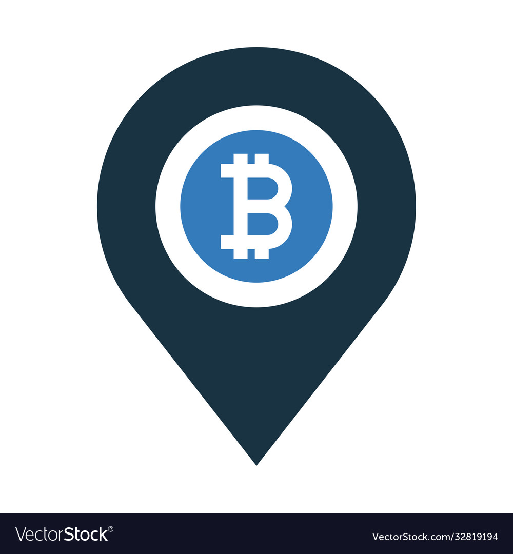 Bitcoin location map icon design