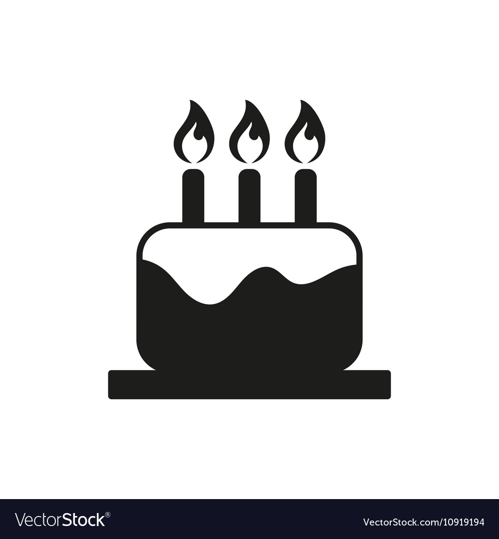 Schwarze Kuchen mit Kerzen Icon