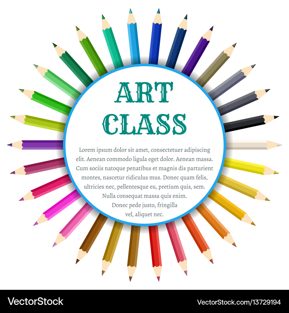 Color Pencils Circle Banner Royalty Free Vector Image