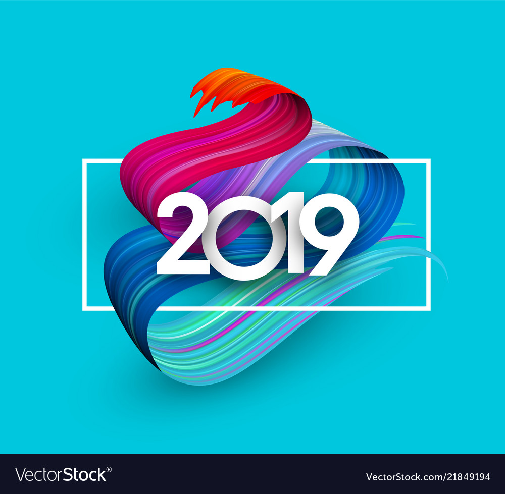 Colorful New Year 2019 Background