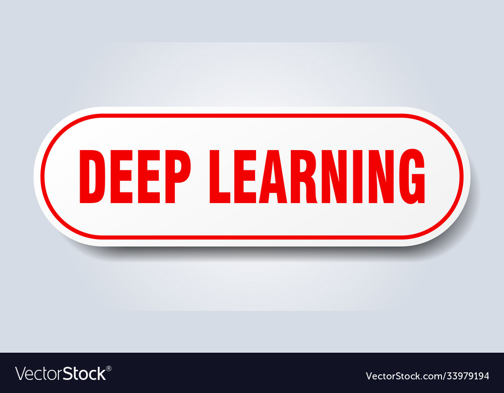 Deep learning sign rounded isolated button white