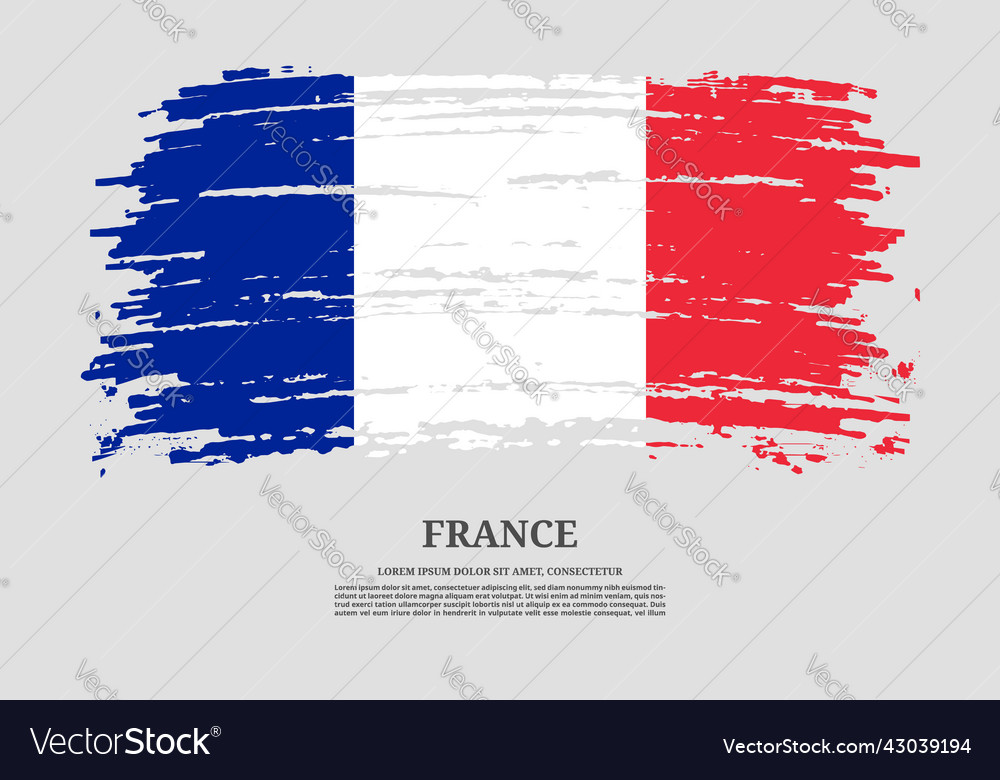 France flag with brush stroke effect