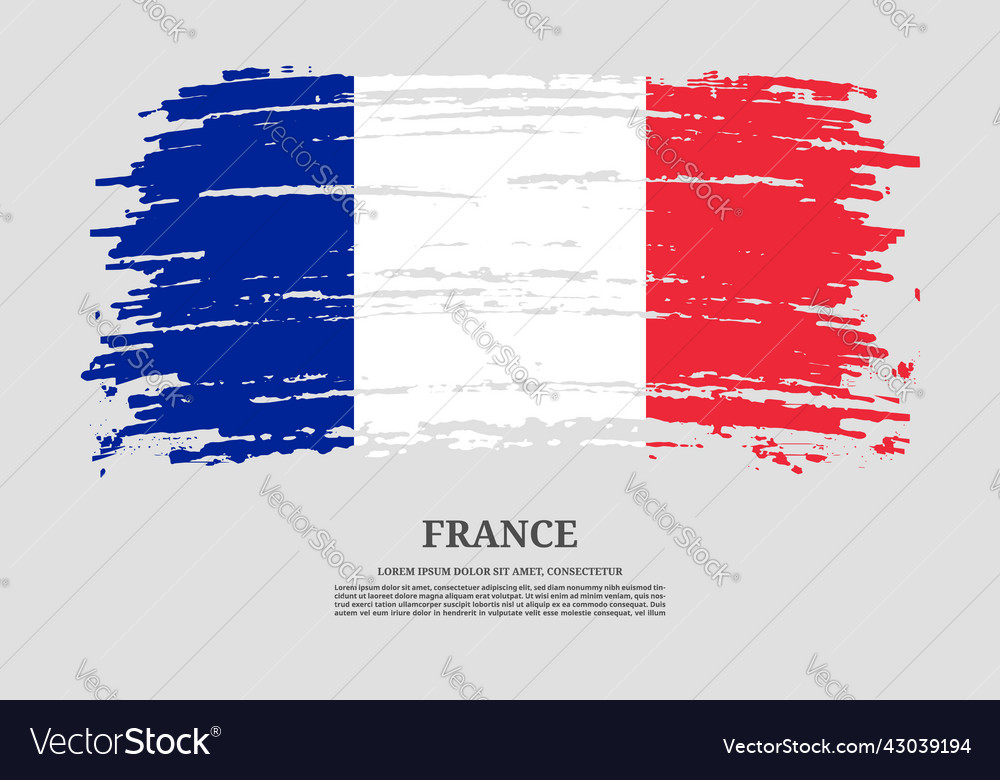 France Flag with Brushstroke