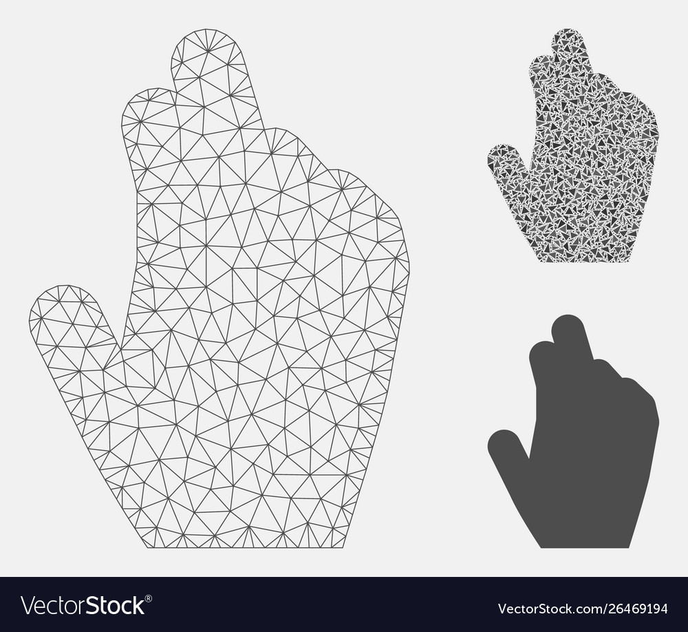 Manage hand mesh network model and triangle vector image Manage hand mesh network model and triangle