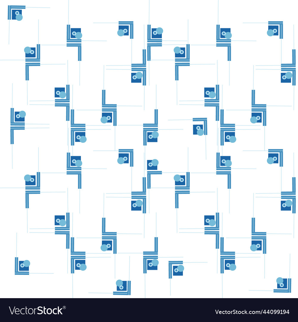 Repeated pattern with lines and shapes vector image Repeated pattern with lines and shapes