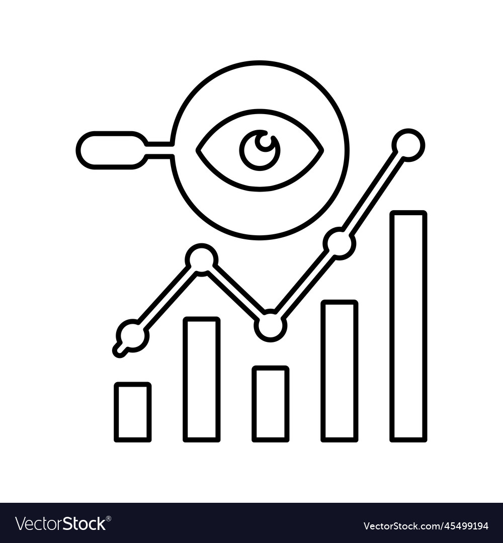 View estimation forecast line icon outline