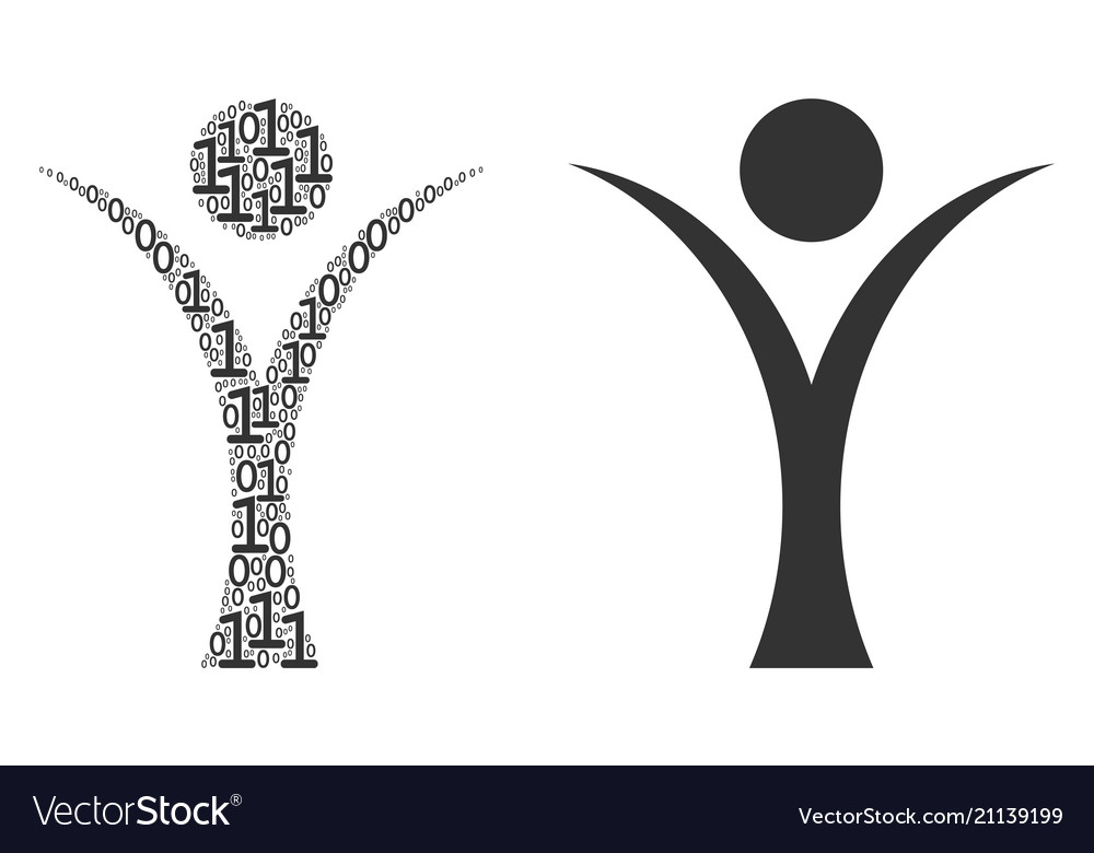 Abstract man composition of binary digits vector image Abstract man composition of binary digits