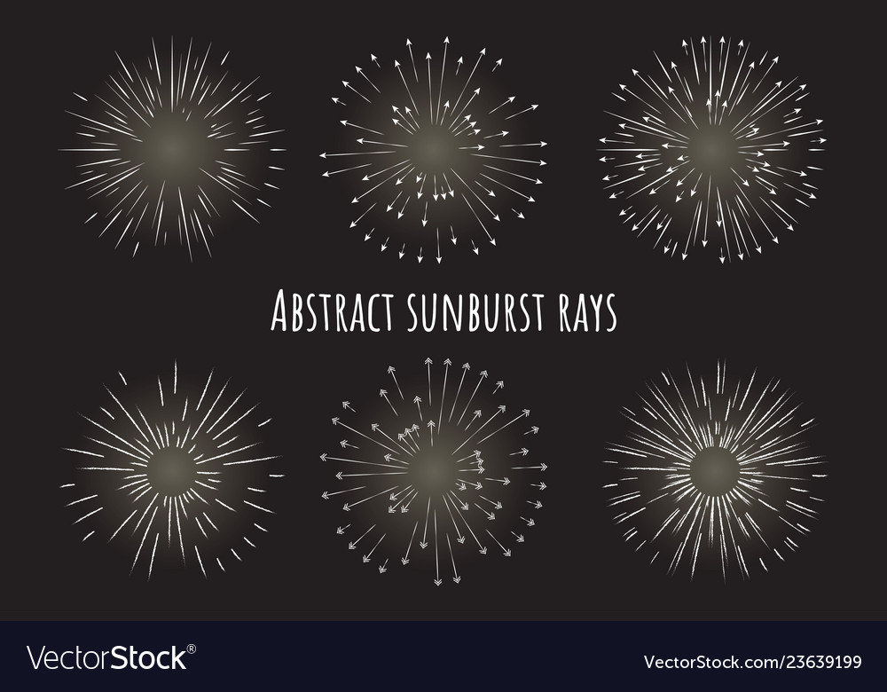 Abstract sunburst rays with arrows different type vector image Abstract sunburst rays with arrows different type