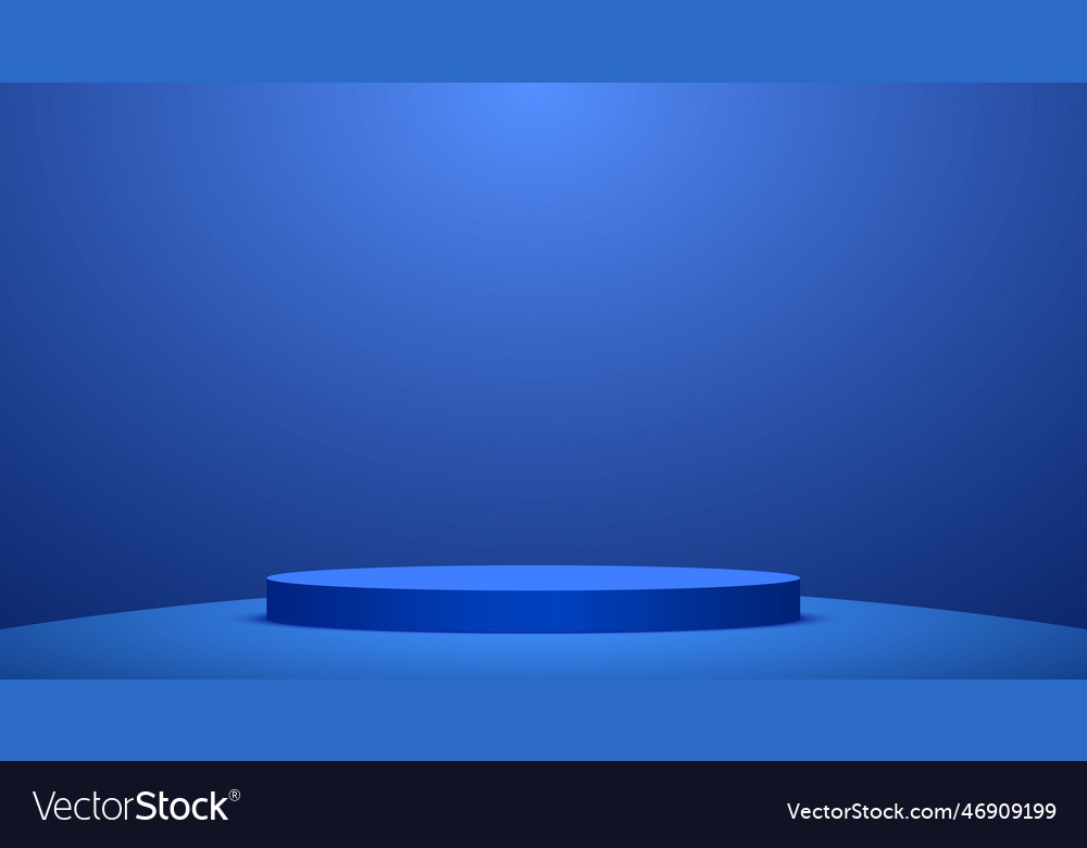 Blue podium in the studio room