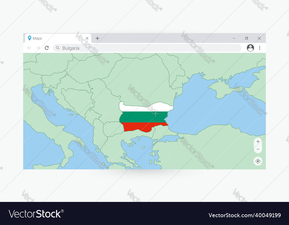 Browser window with map of bulgaria searching