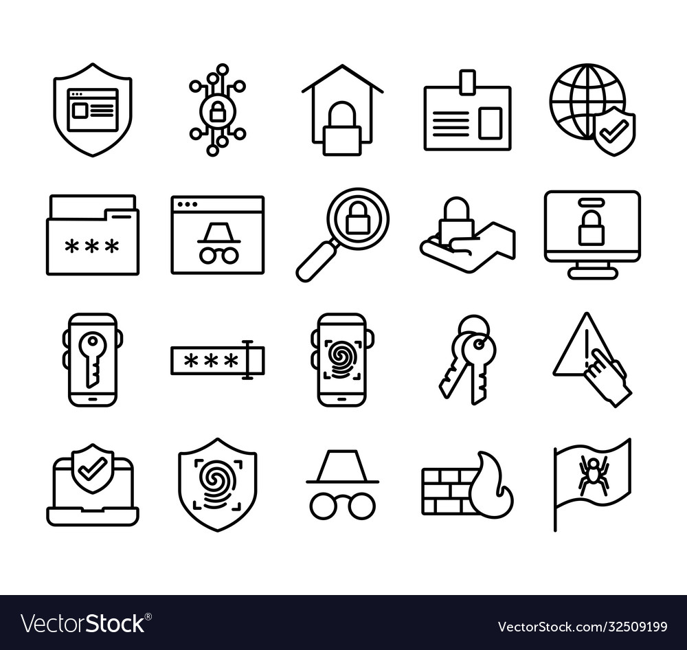 Bundle data security set icons