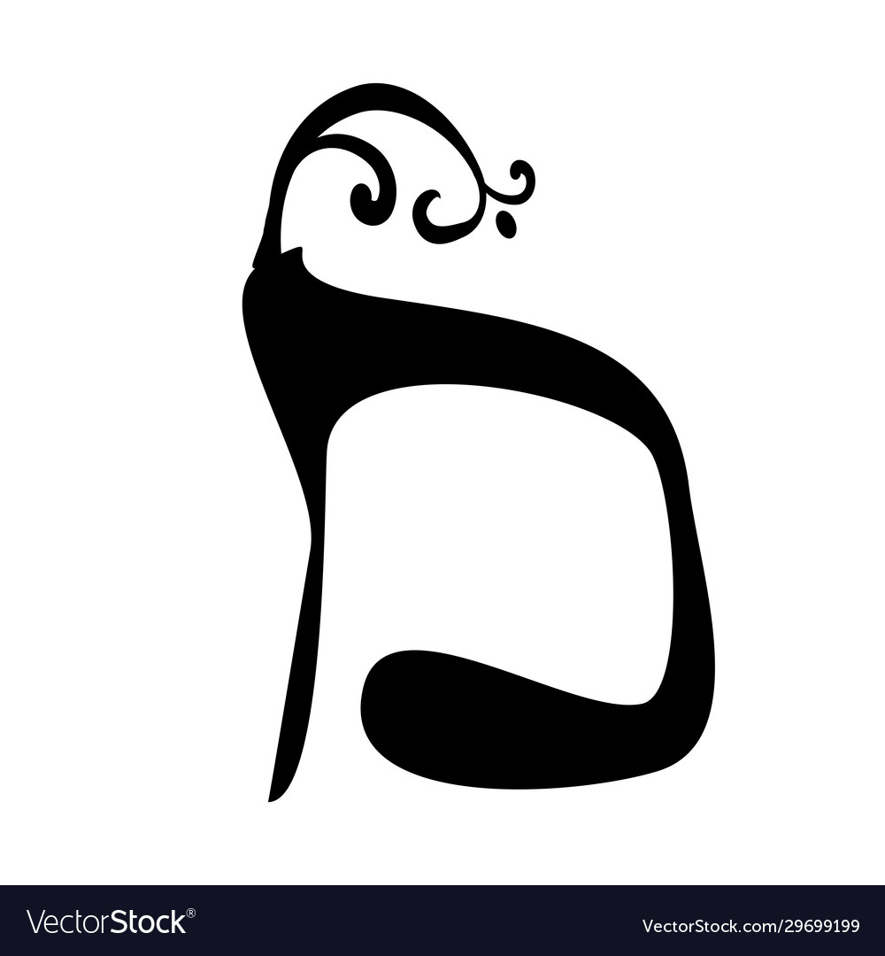 Calligraphic hebrew alphabet with crowns