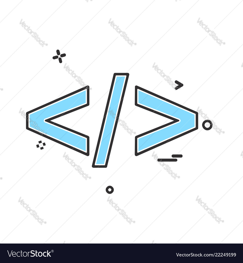 Code icon design vector image Code icon design