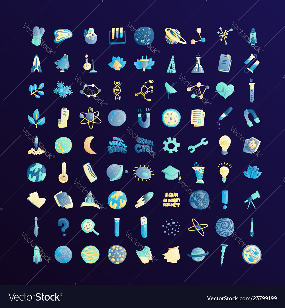 Cute cartoon icons on science school study theme