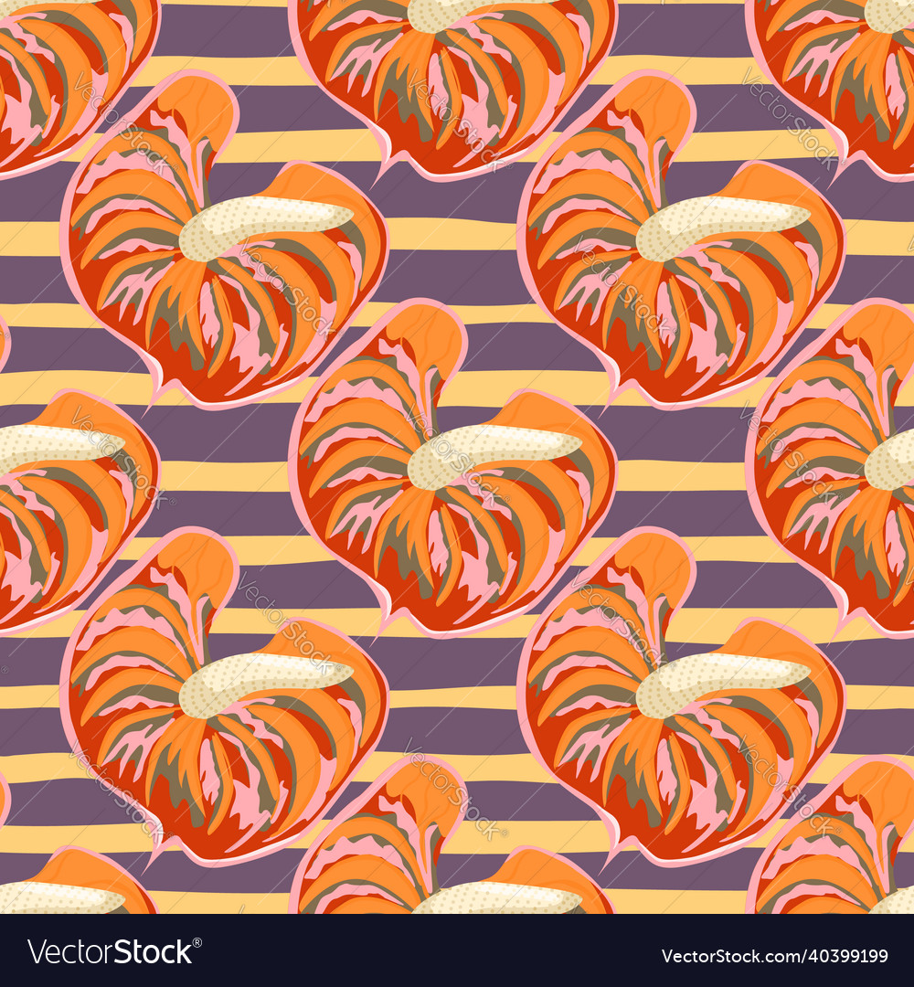 Decoration anthurium flowers seamless pattern