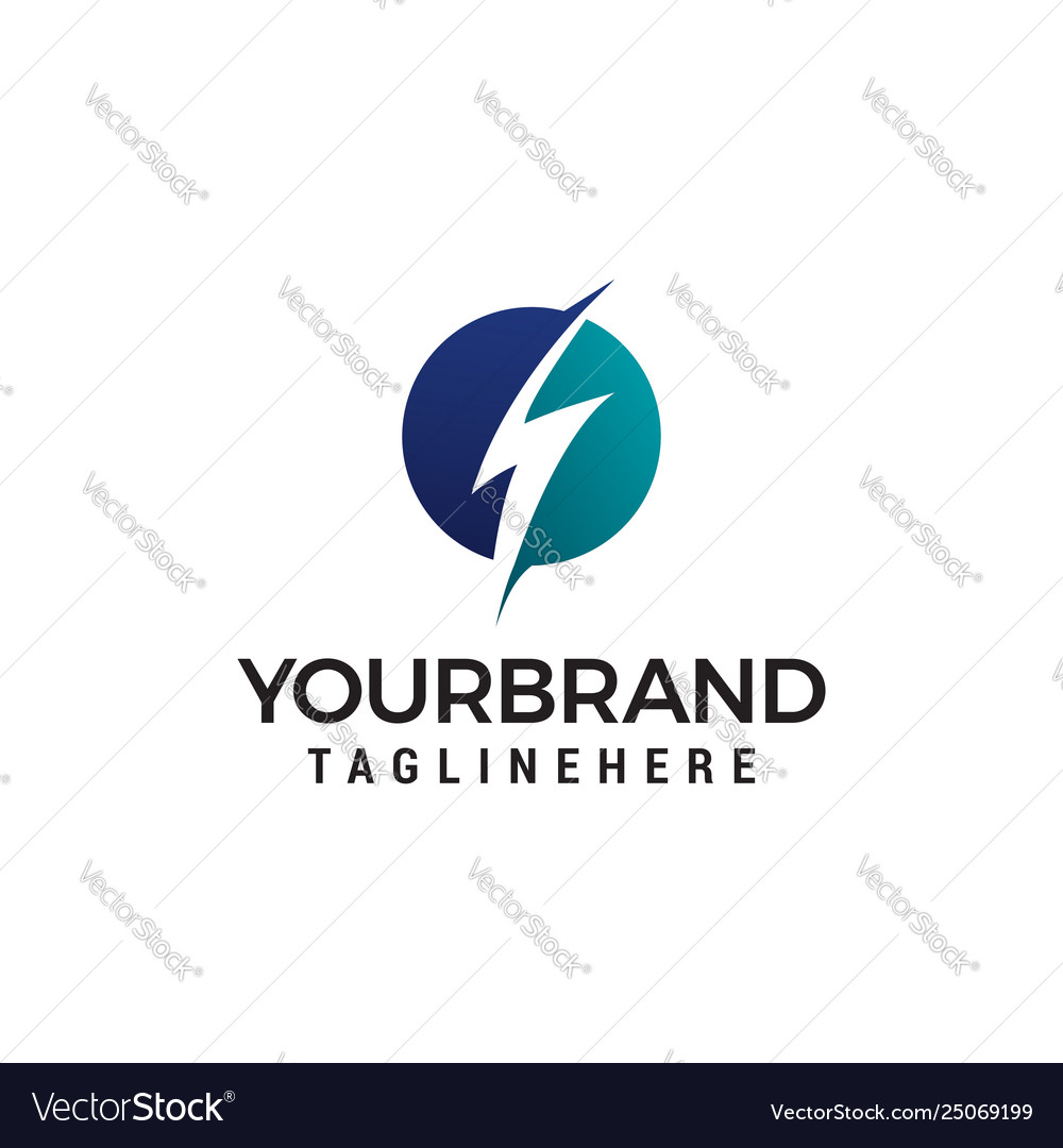 Electric thunder logo design concept template Vector Image