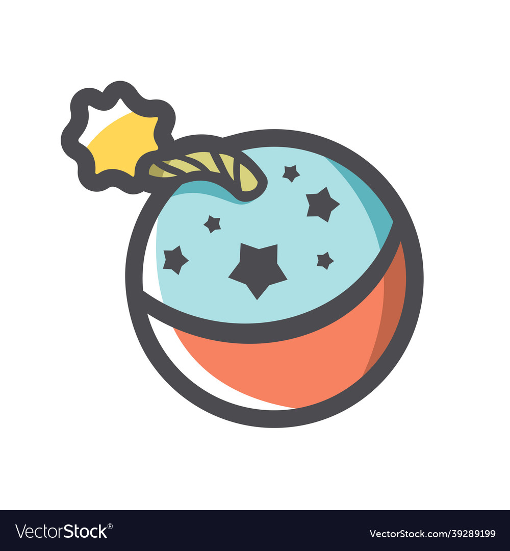 Fireworks core ball with wick icon cartoon