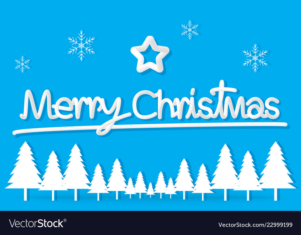 Light blue christmas day paper postcard snowflake vector image Light blue christmas day paper postcard snowflake