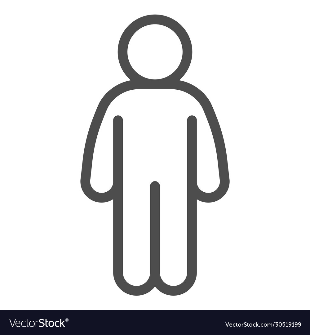 Man stand pose line icon in front vector image Man stand pose line icon in front