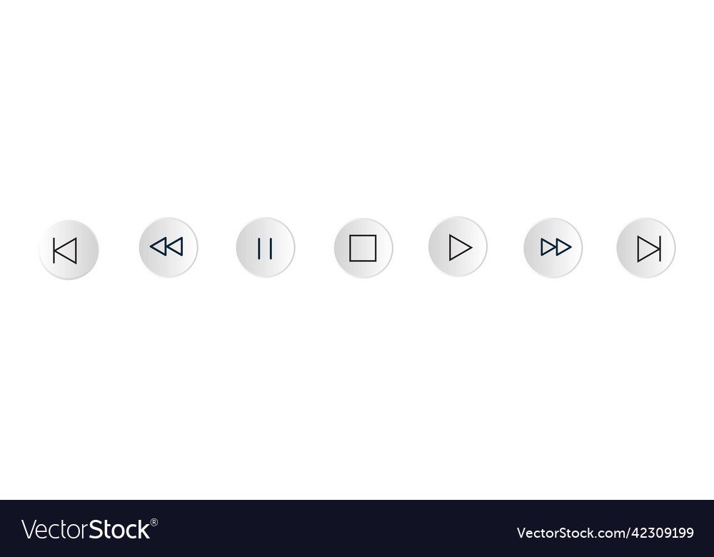 Media player buttons icon set