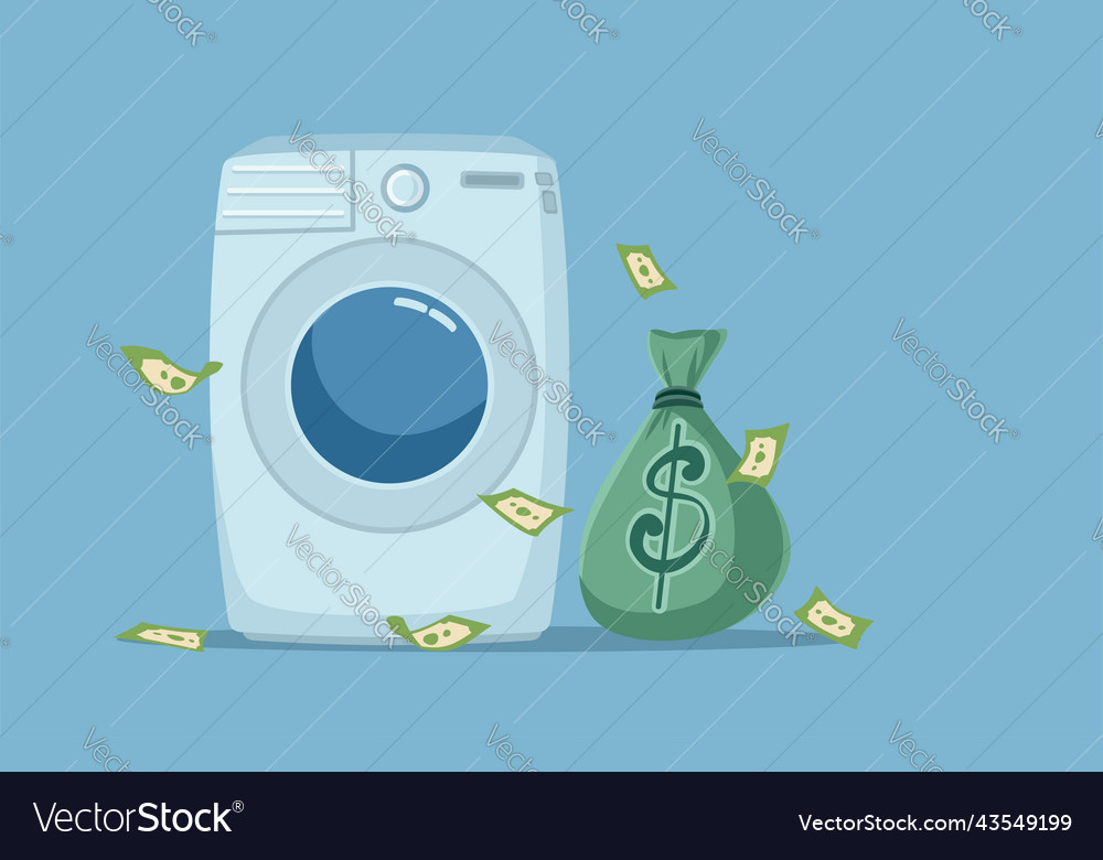 Money laundering concept cartoon Royalty Free Vector Image