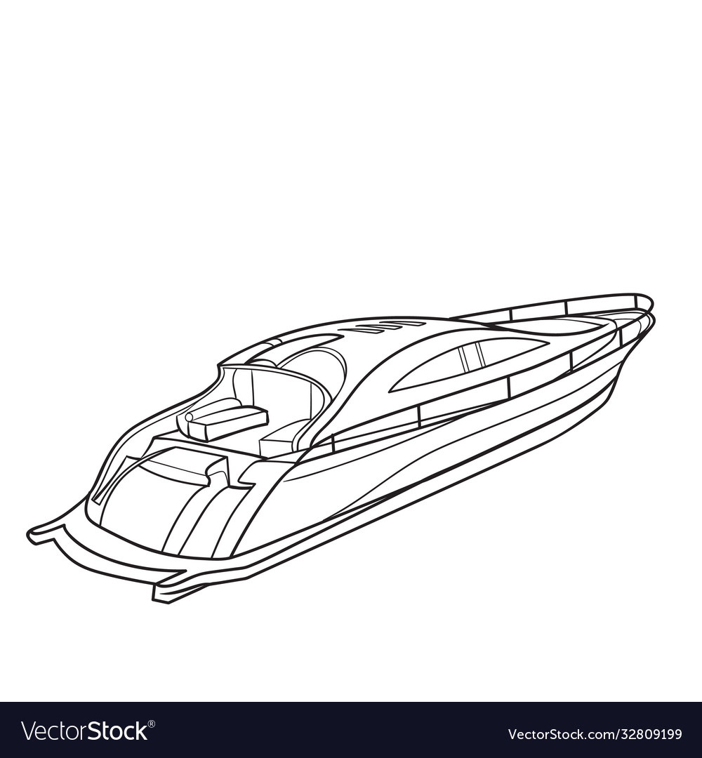 Speed boat drawings Royalty Free Vector Image - VectorStock