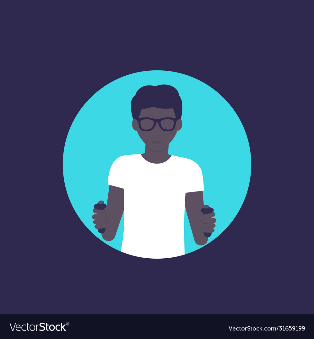 Nerd guy playing videogame character vector image Nerd guy playing videogame character