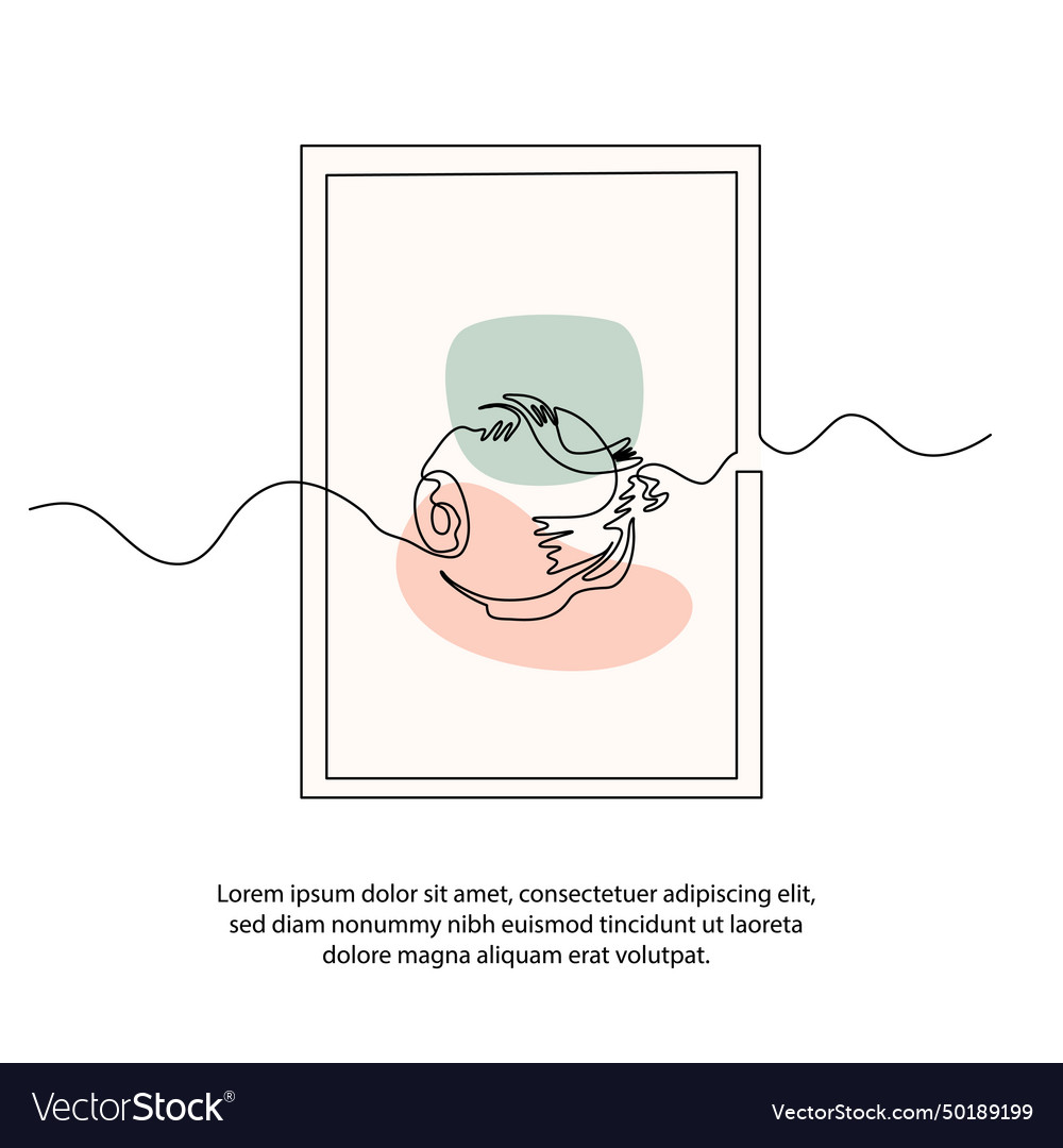 One line eye system anatomy poster drawing vector image One line eye system anatomy poster drawing