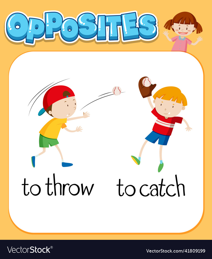 opposite-words-for-to-throw-and-to-catch-vector-image