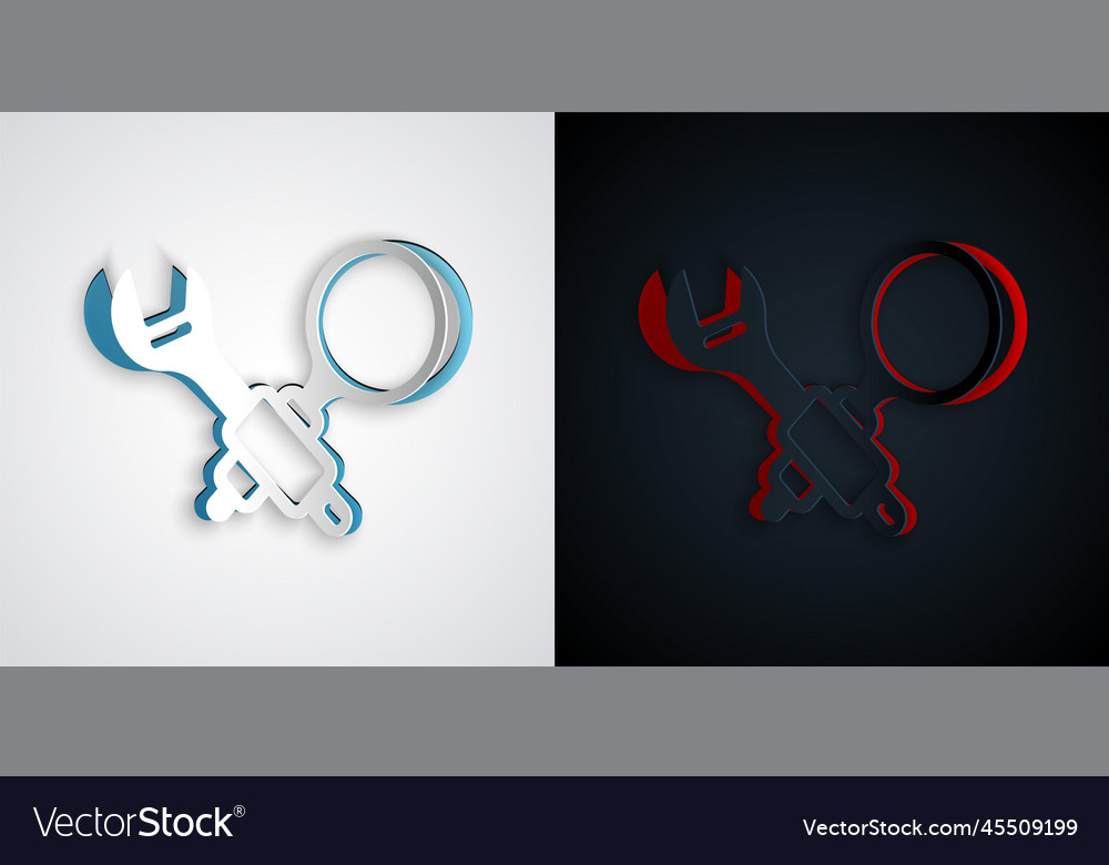 Paper cut debugging icon isolated on grey