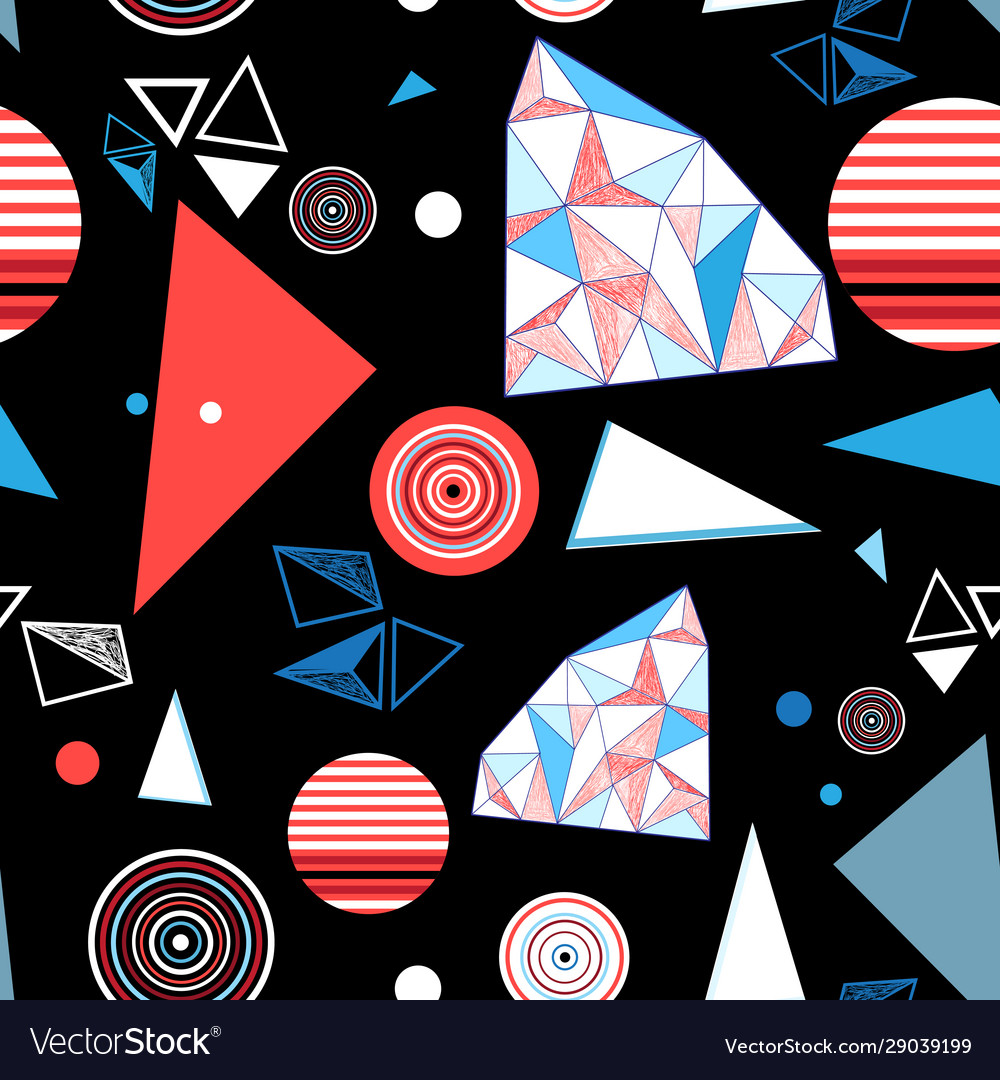 Seamless bright geometric pattern triangles Vector Image